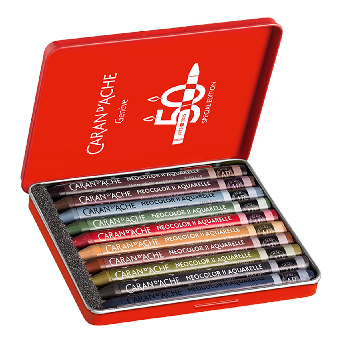 Caran d'Ache Neocolor II Water-Soluble Crayons 10 Set Dark Colors LTD. Edition