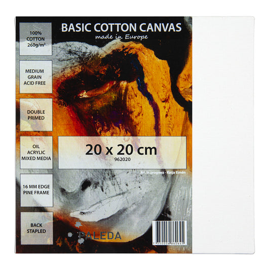 Basic Stretched Canvas 260 g Cotton 20 x 20 cm