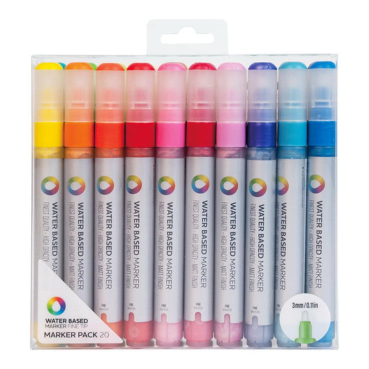 MTN Water Based Markers Fine 3 mm, 20 Set