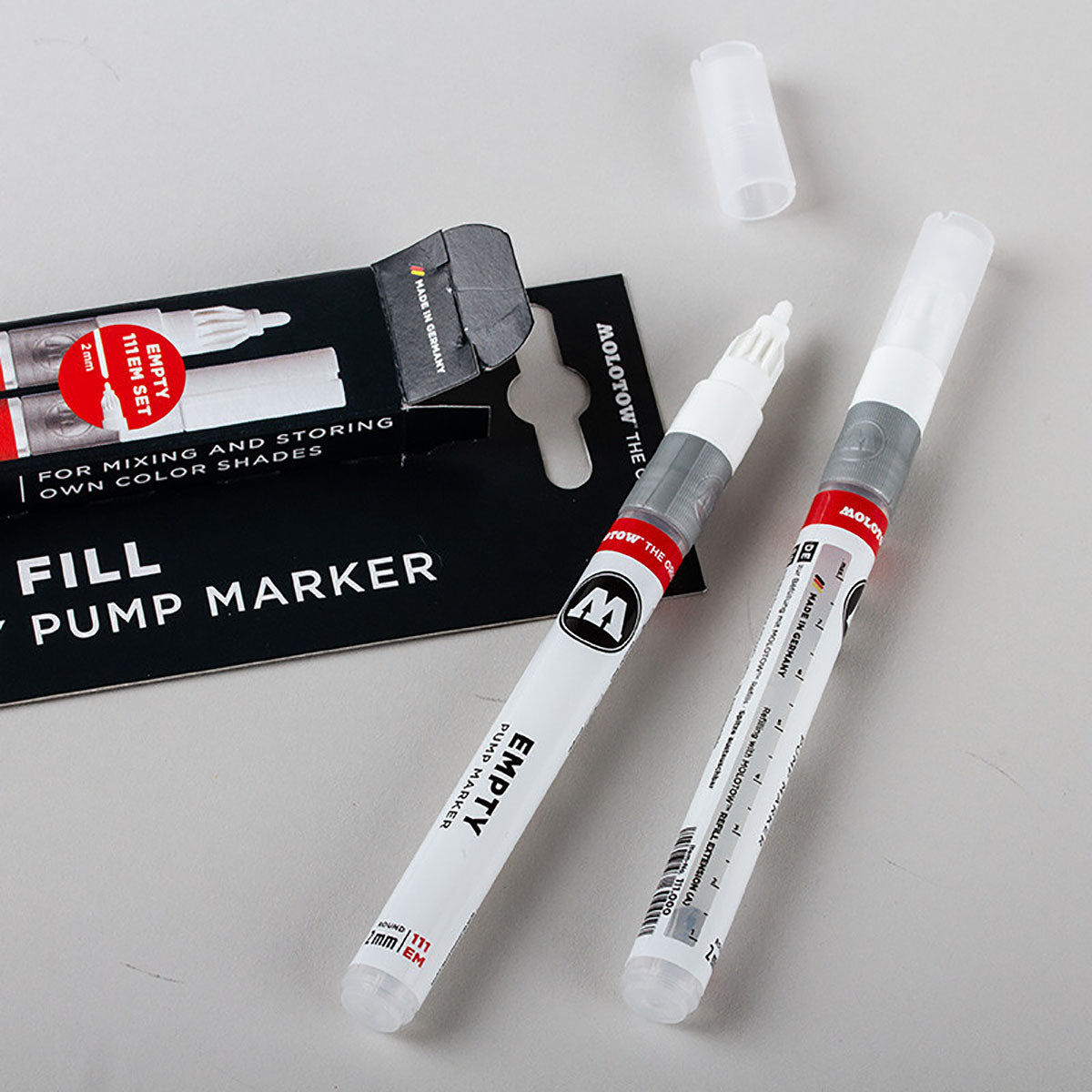 Molotow 111EM Empty Marker 2 mm With Refill Extension 2 Set