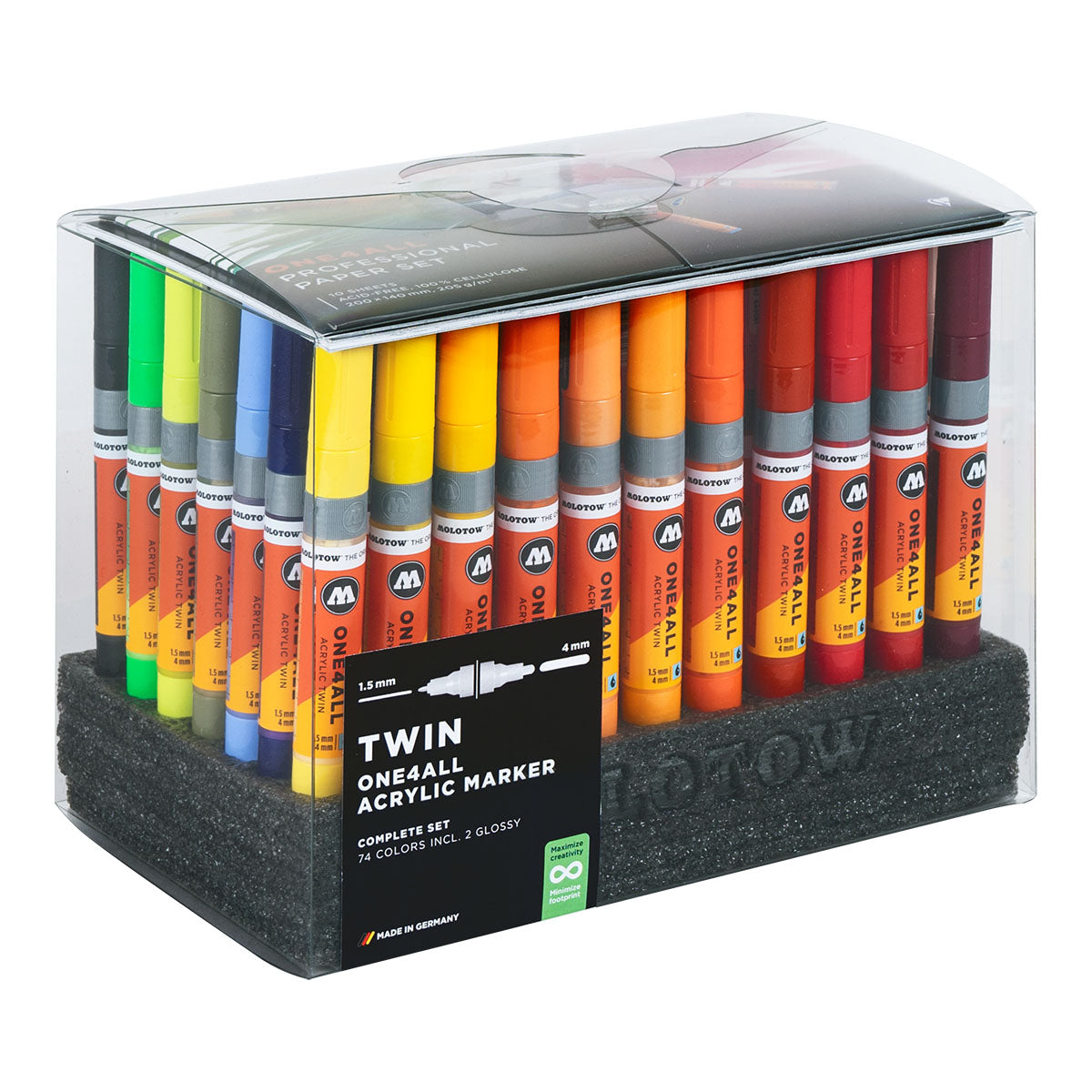 Molotow ONE4ALL Acrylic Twin Display 74 Set Complete