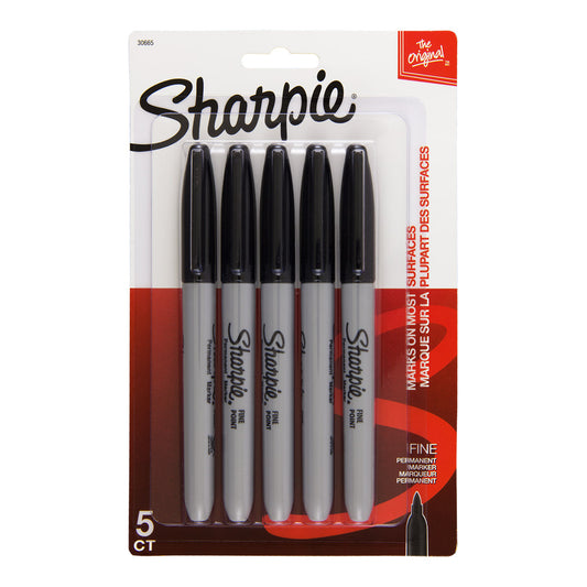 Sharpie Permanent Marker Fine Point 5set - Black