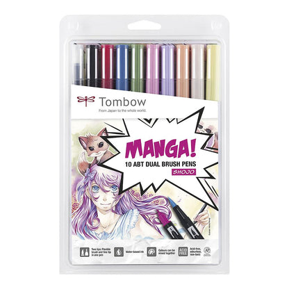 Tombow ABT Dual Brush Pen 10 set, Manga Shojo Colours