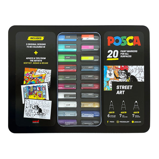 Uni Posca Markers Street Art Metal Box 20 set