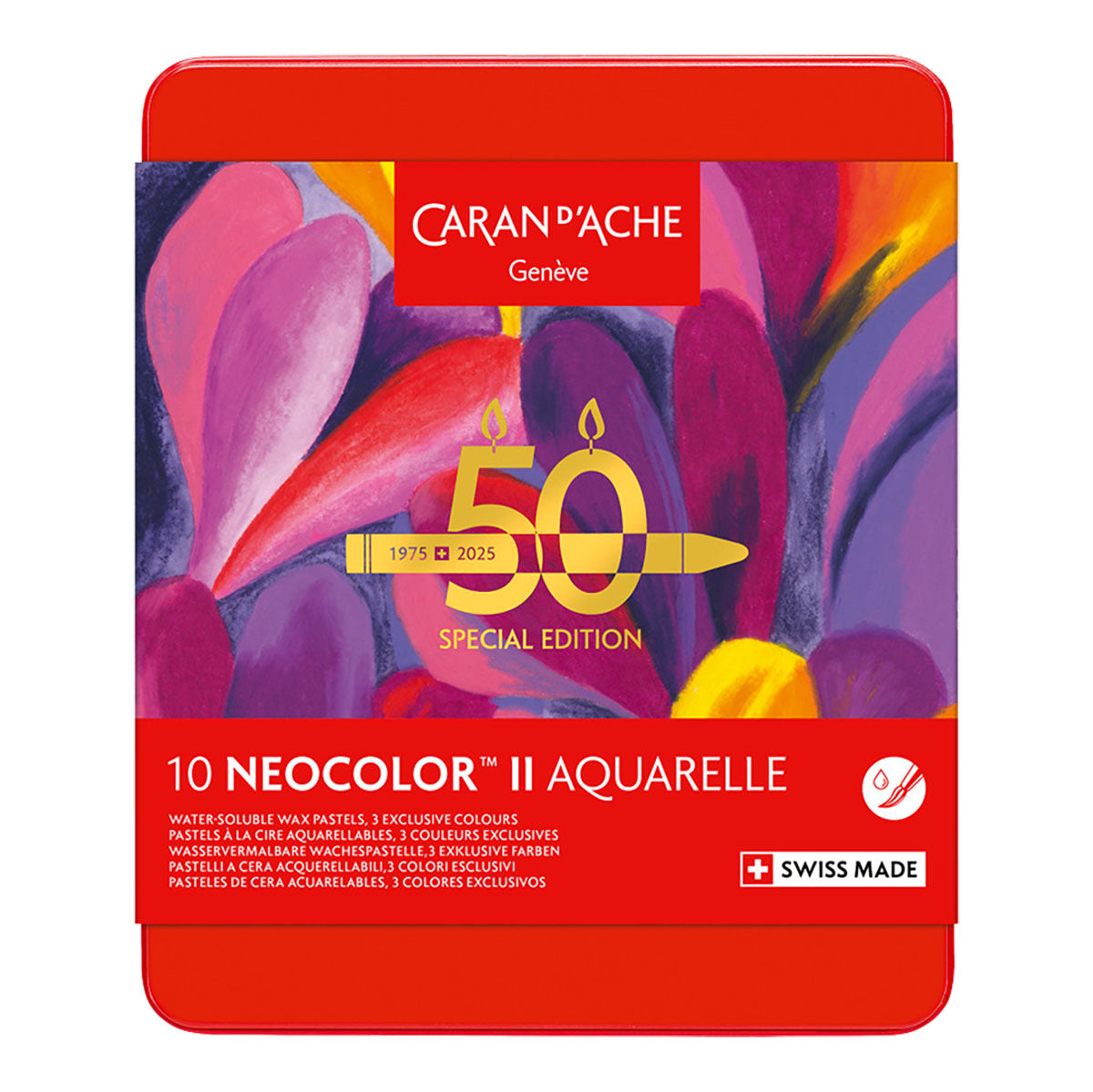 Caran d'Ache Neocolor II Water-Soluble Crayons 10 Set Pop Colors LTD. Edition