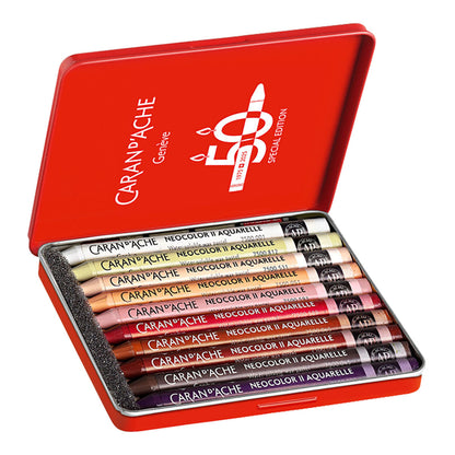 Caran d'Ache Neocolor II Water-Soluble Crayons 10 Set Portrait Colors LTD. Edition