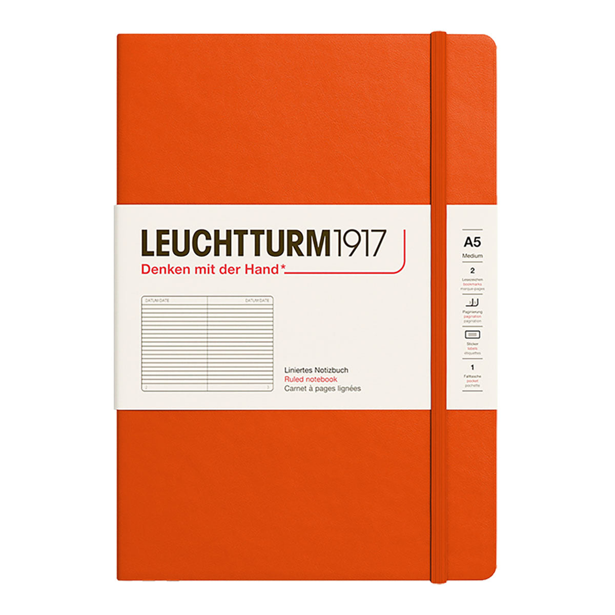 Leuchtturm1917 Notebook A5 Hard Cover, Ruled