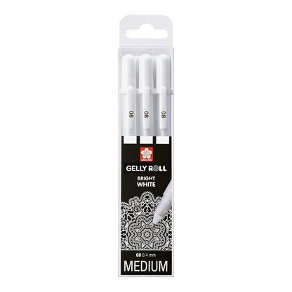 Sakura Gelly Roll 08 Medium 0.4 mm 3 set White Colors