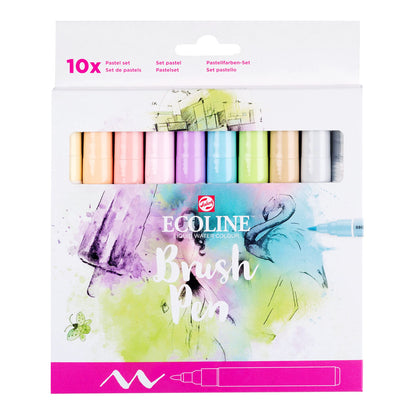 Talens Ecoline Brush Pen 10 set, Pastel Colors