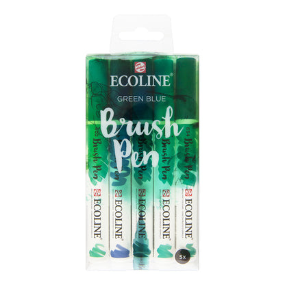 Talens Ecoline Brush Pen 5 set, Green Blue Colors